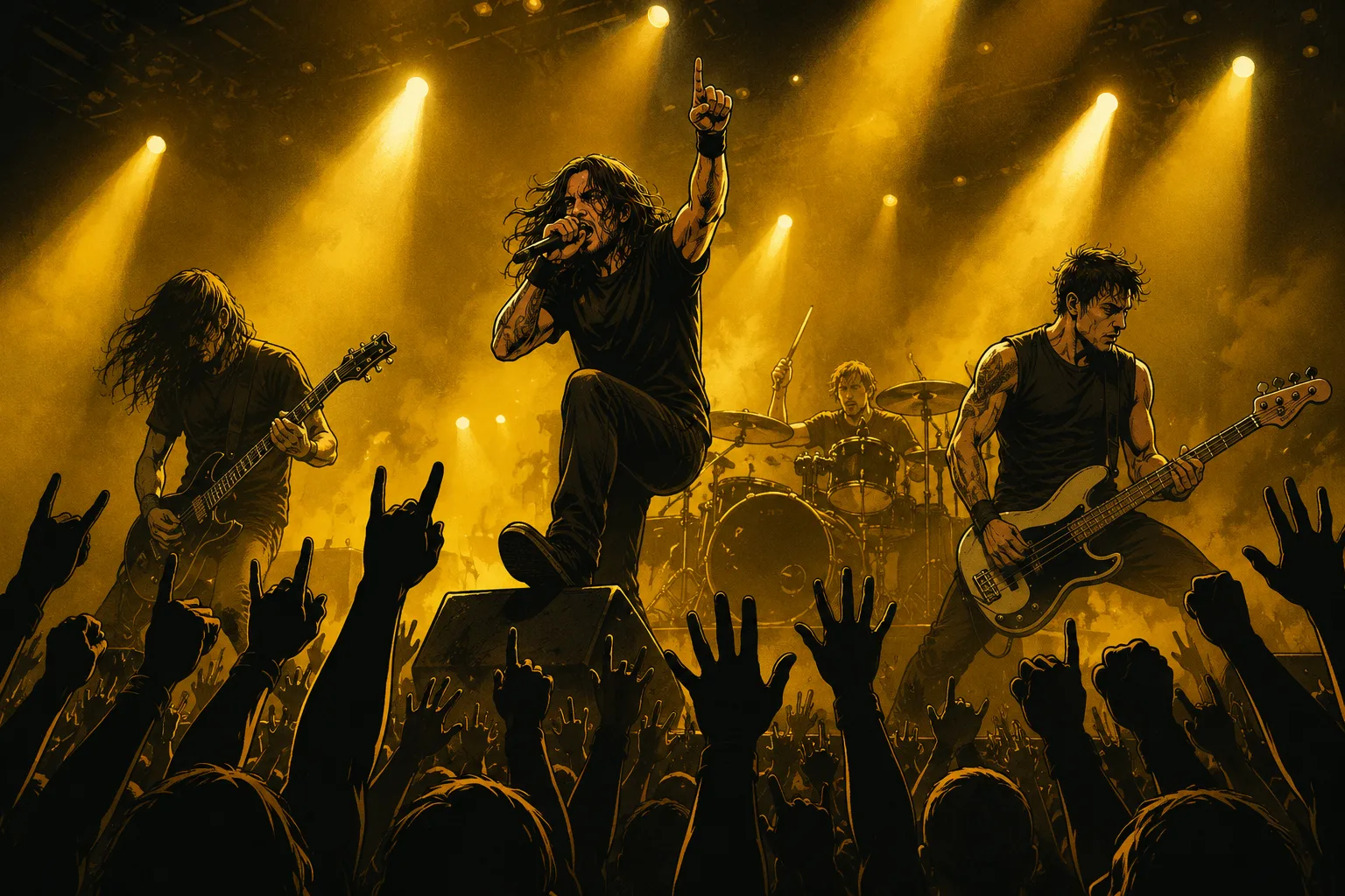 Konzertfotografie: Wechselndes Bühnenlicht, kein zweiter Versuch — ich fange die Energie einer Show in einem einzigen Bild ein.